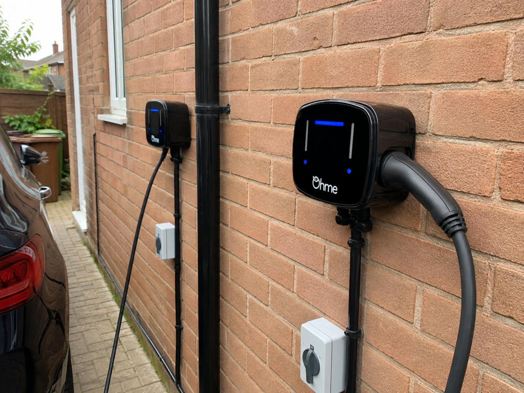 alt= ' Borne de recharge pour véhicule électrique installée par un professionnel à Bruxelles et en Hainaut'